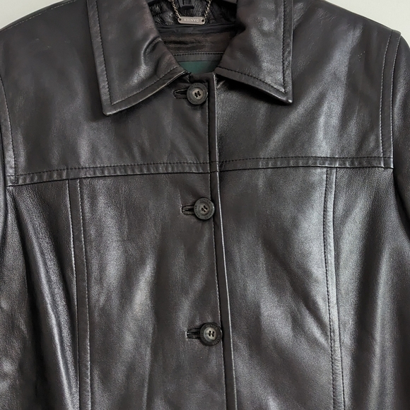 Danier Black Leather Jacket with Removable Thermal Insert - Picture 2 of 13